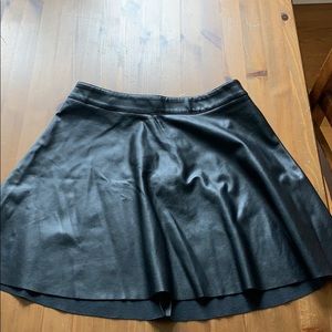 Leather mini skirt